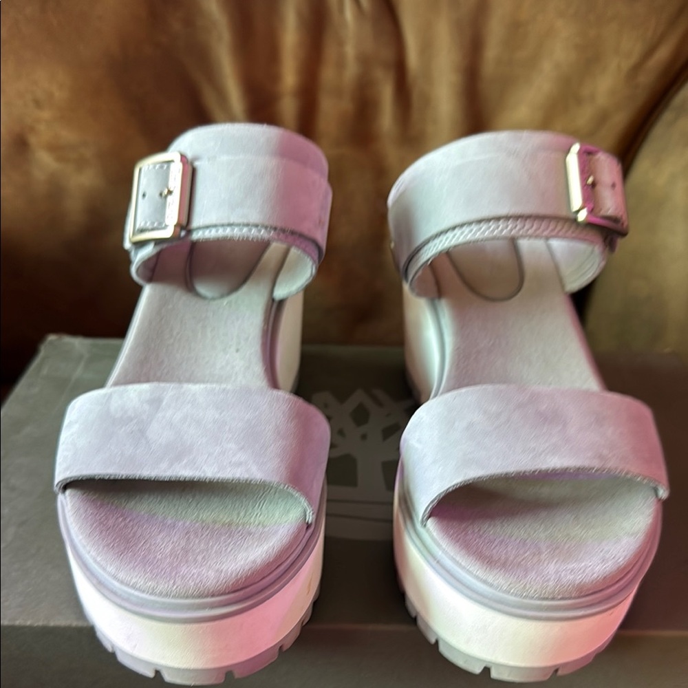 Women's Platform Sandals in Light Gray